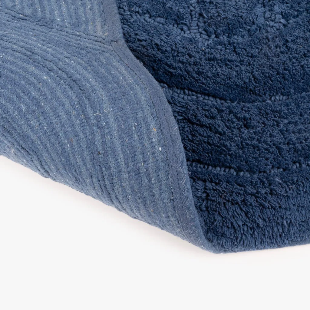 Tapete de Casa de Banho Algodão Azul Entrelaçado CORAL