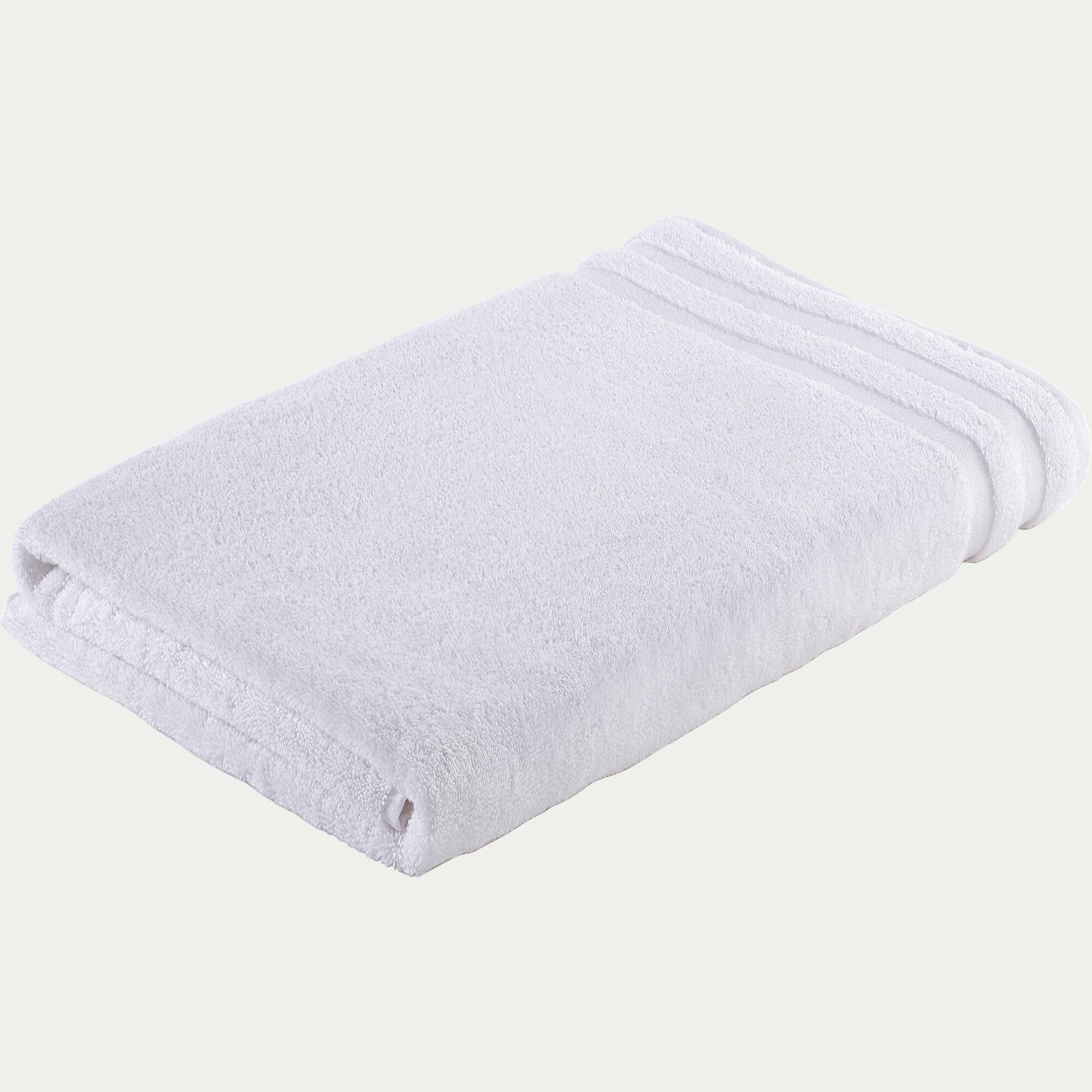 RIVIERA - Drap de bain qualité hôtelière en coton -blanc 100x150cm