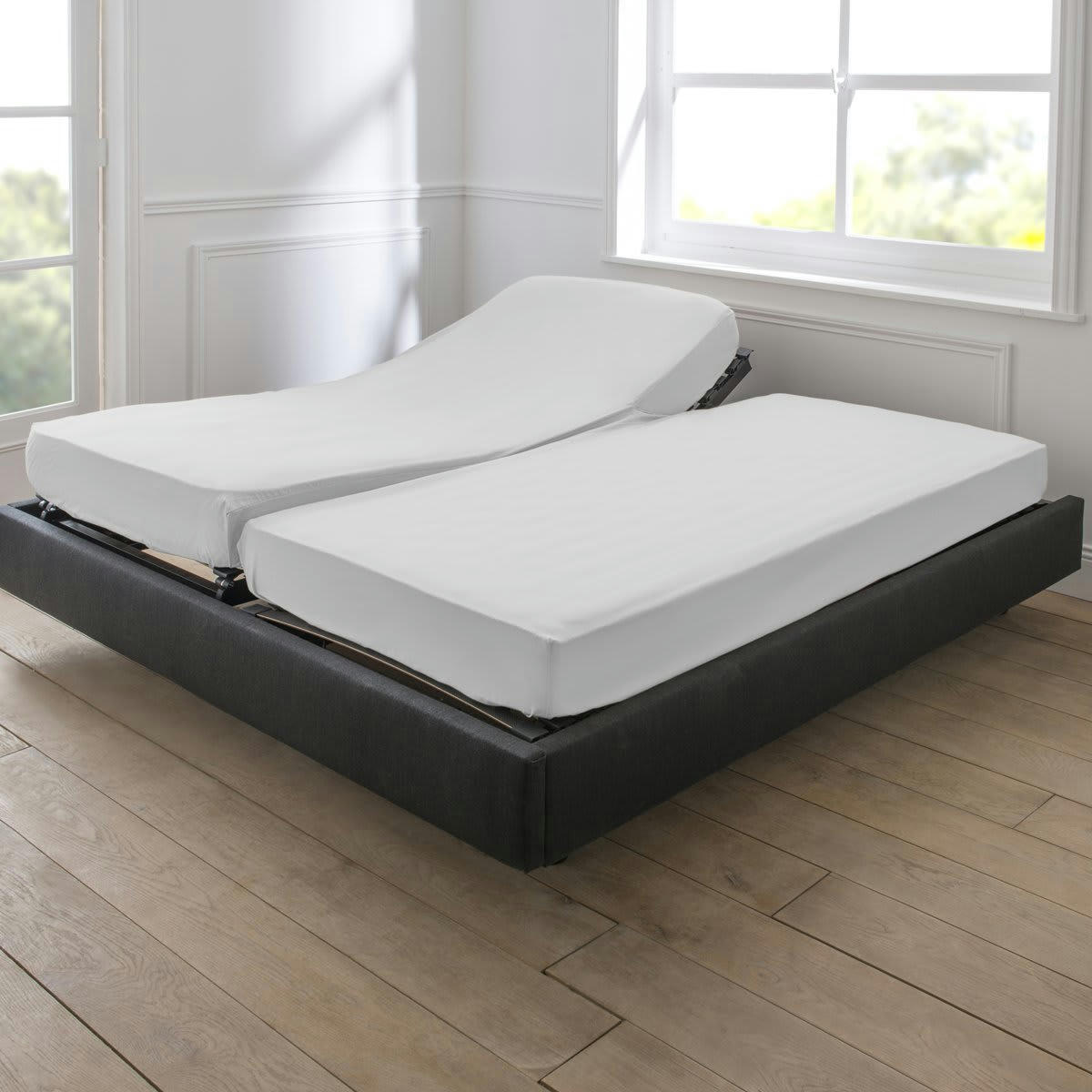 VEXIN - Drap housse duo coton opaline 90x200 cm