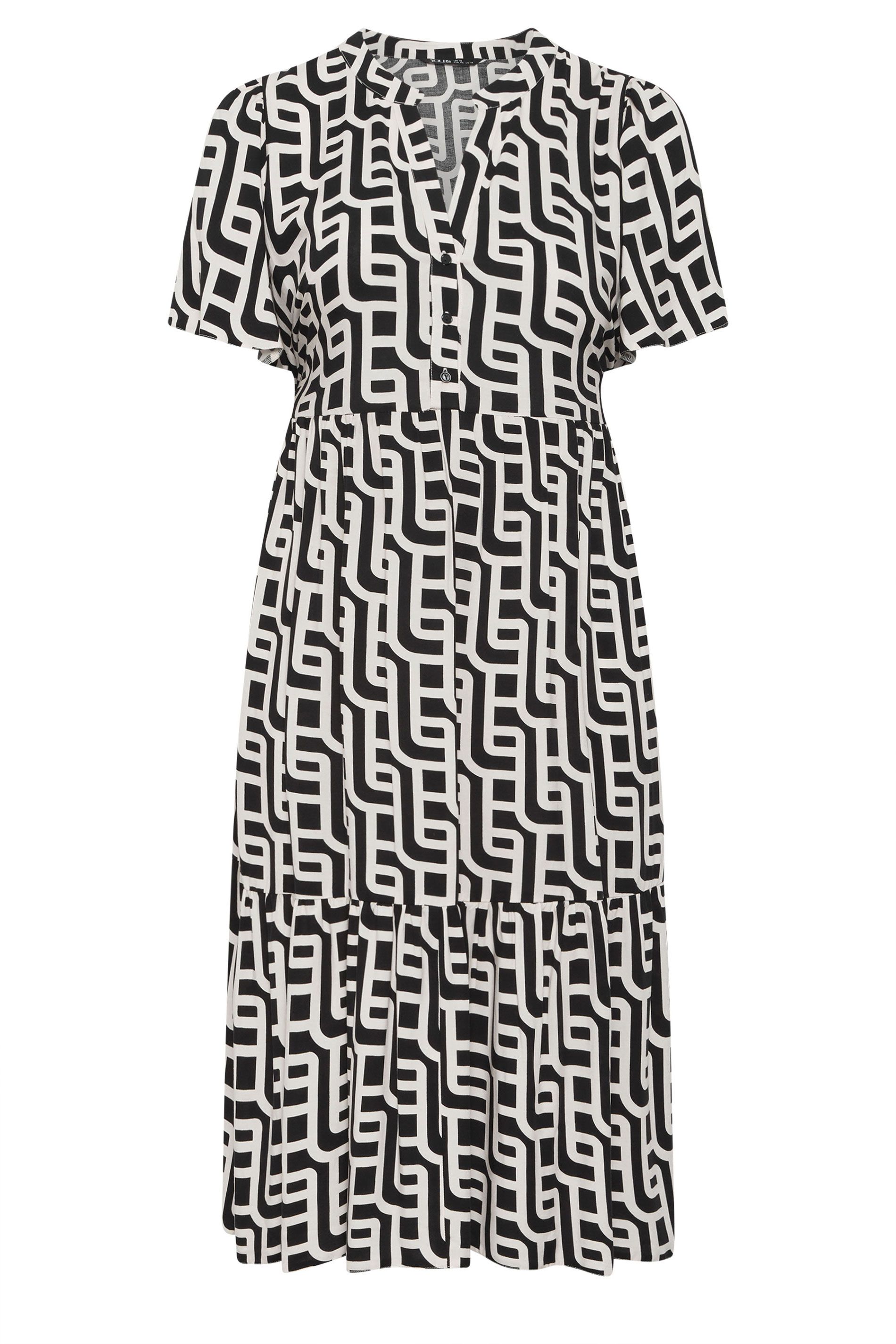 Yours Geometric Half Placket Dress