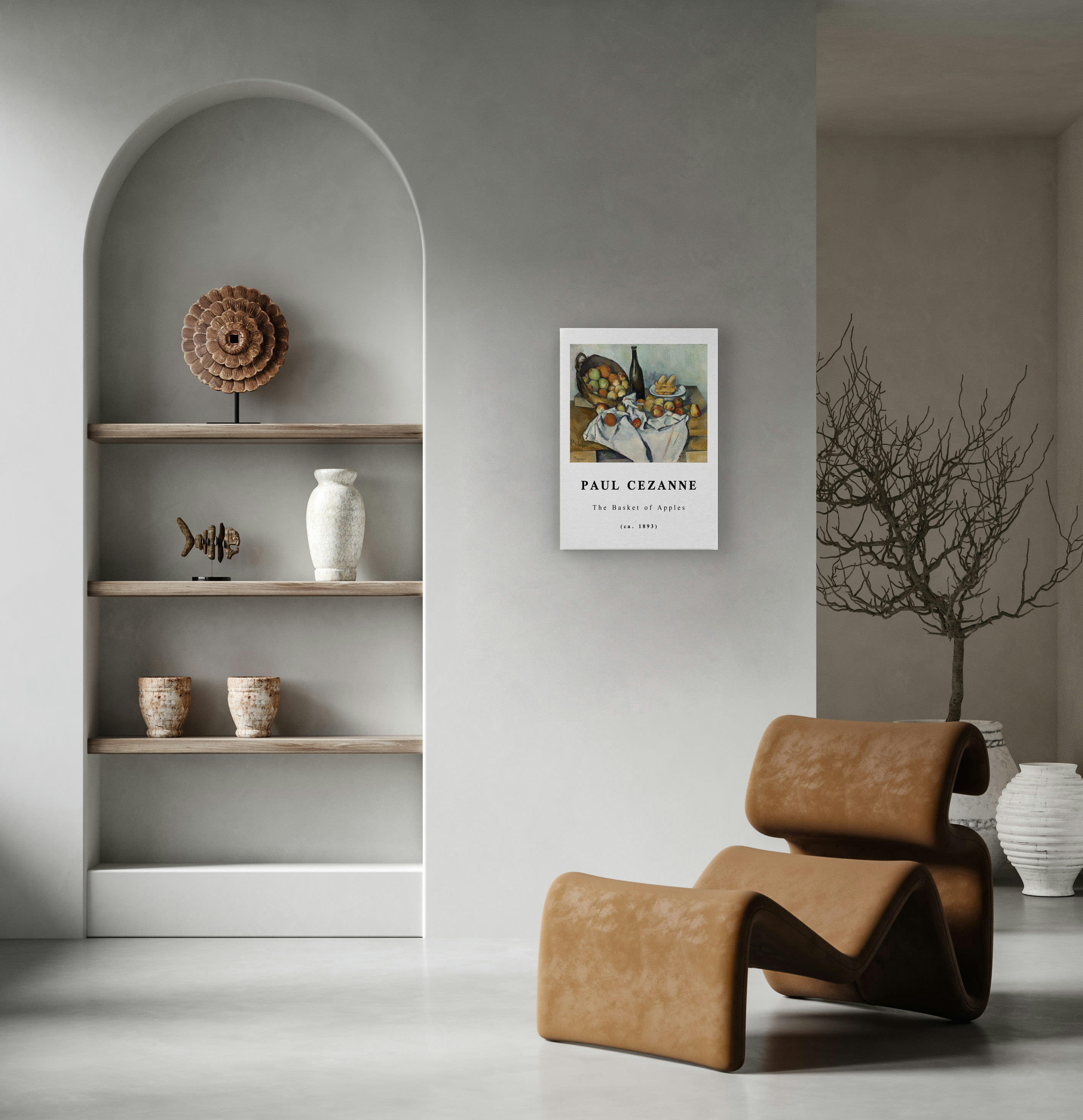 CEZANNE - Peinture sur toile 60x40 imprimé Panier de pommes