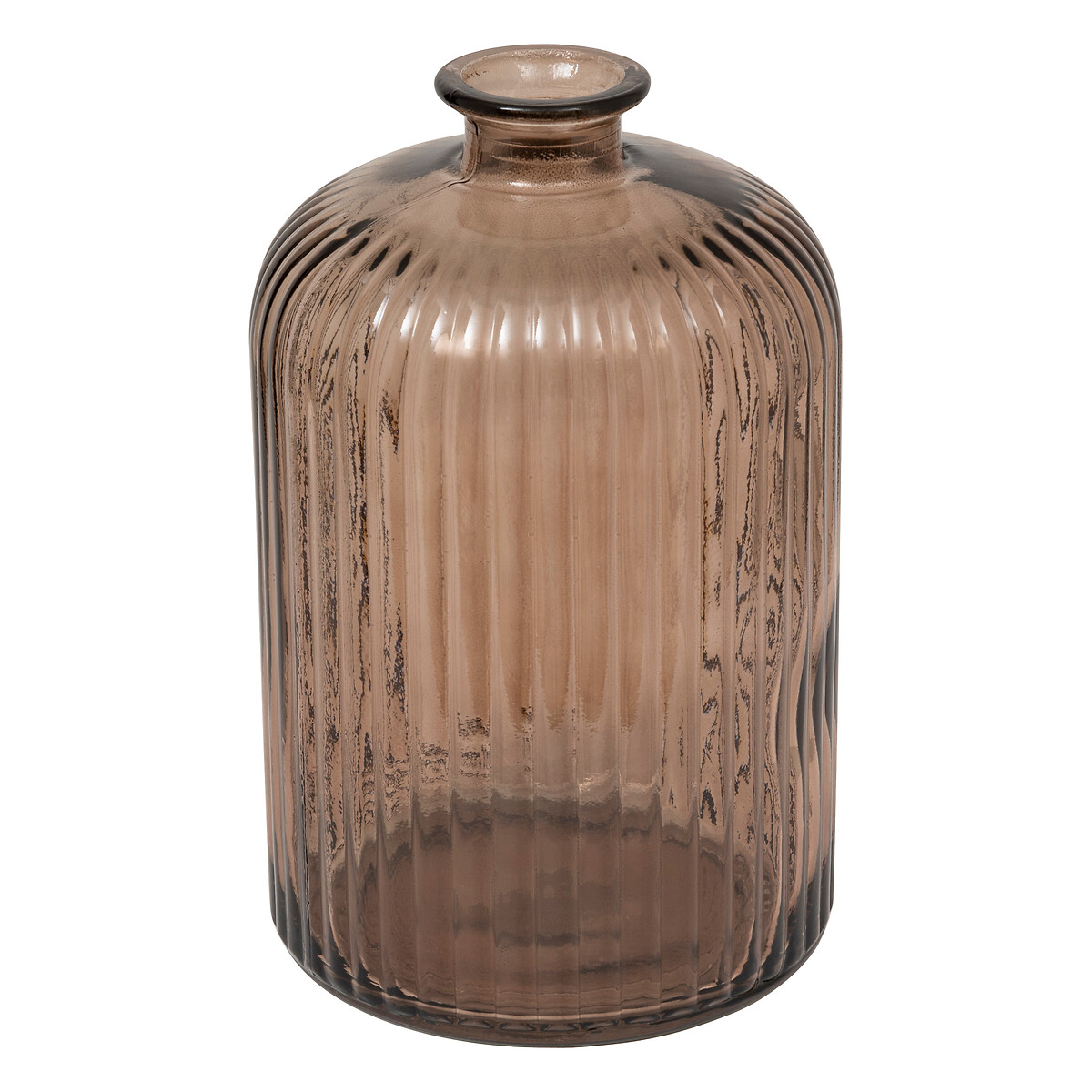 Vase "Luz" Recycled Glass, Brown, H.23 cm