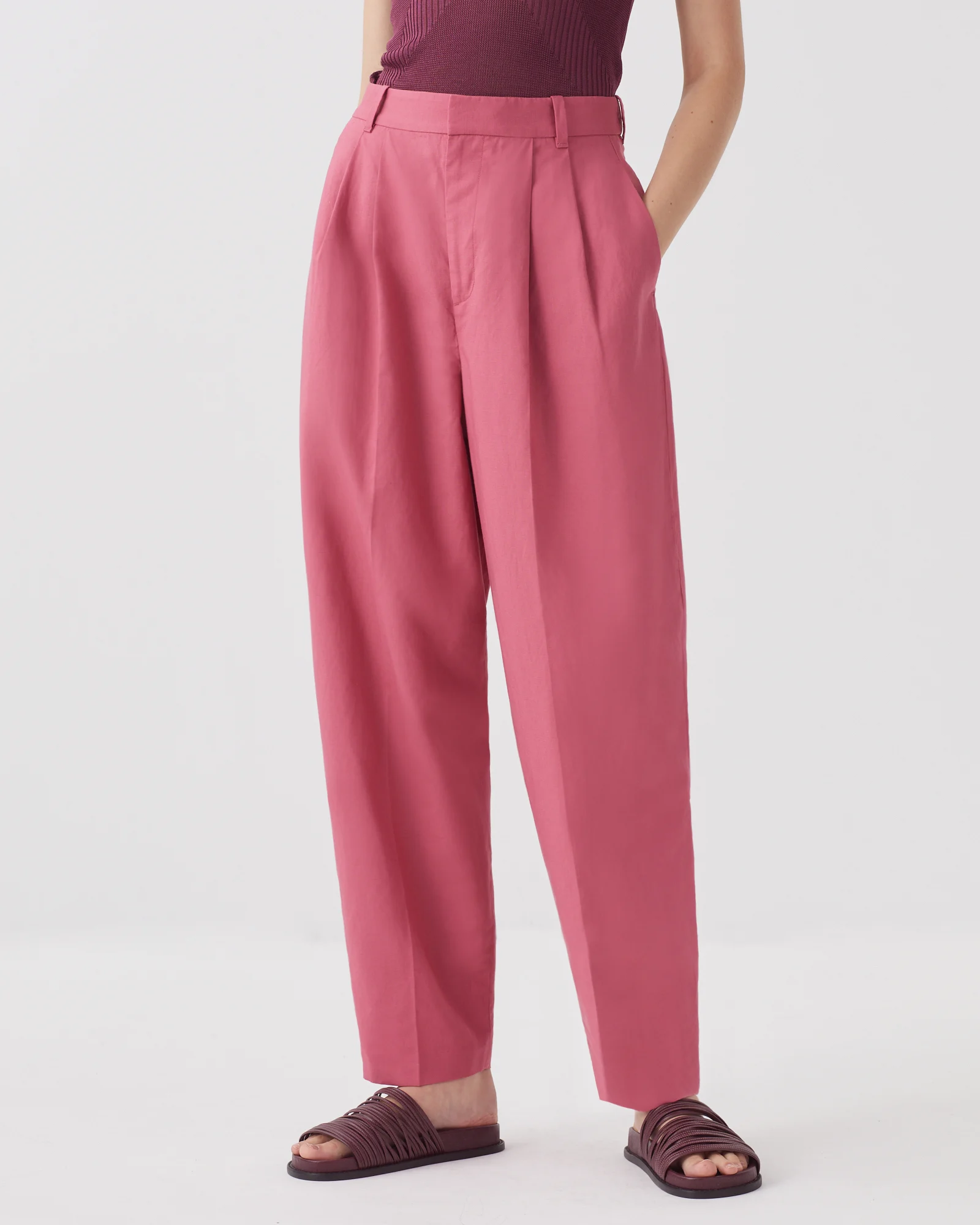Pantalon à plis