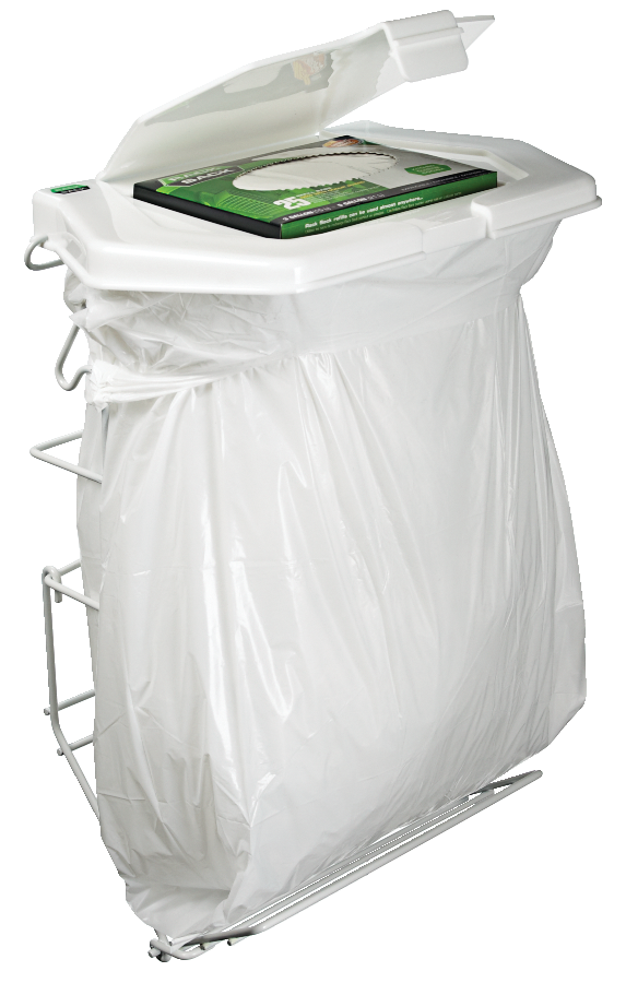 Rack Sack Expandable Kitchen Garbage Bag Holder, Fits 15-L or 21-L bags, Includes 5 bags