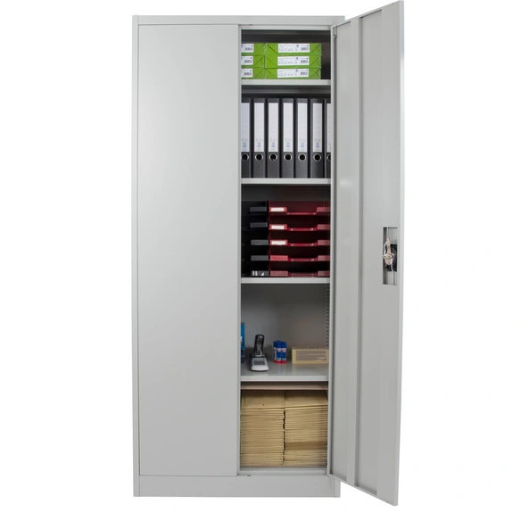 Metallschrank, BxHxT: 80 x 184 x 40 cm, Stahl, grau