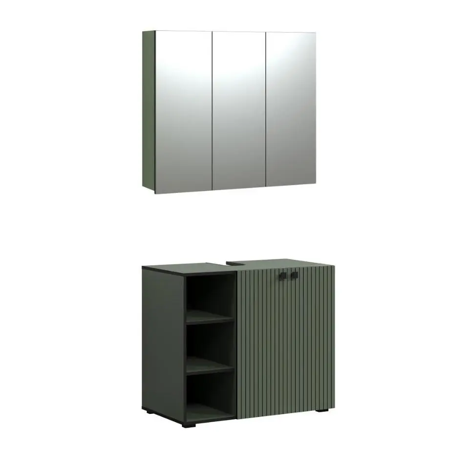 Hioshop PureBliss badkamer waskast en spiegelkast groen