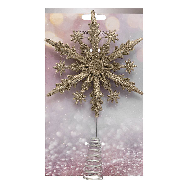 Cimier flocon pailleté doré h22cm - feeric lights &christmas
