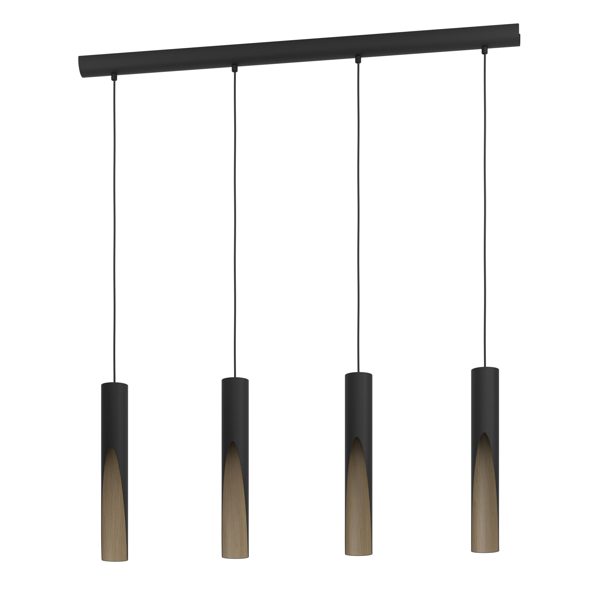 EGLO hanglamp Barbotto - gu10 - 92,5 cm - zwart/bruin - staal