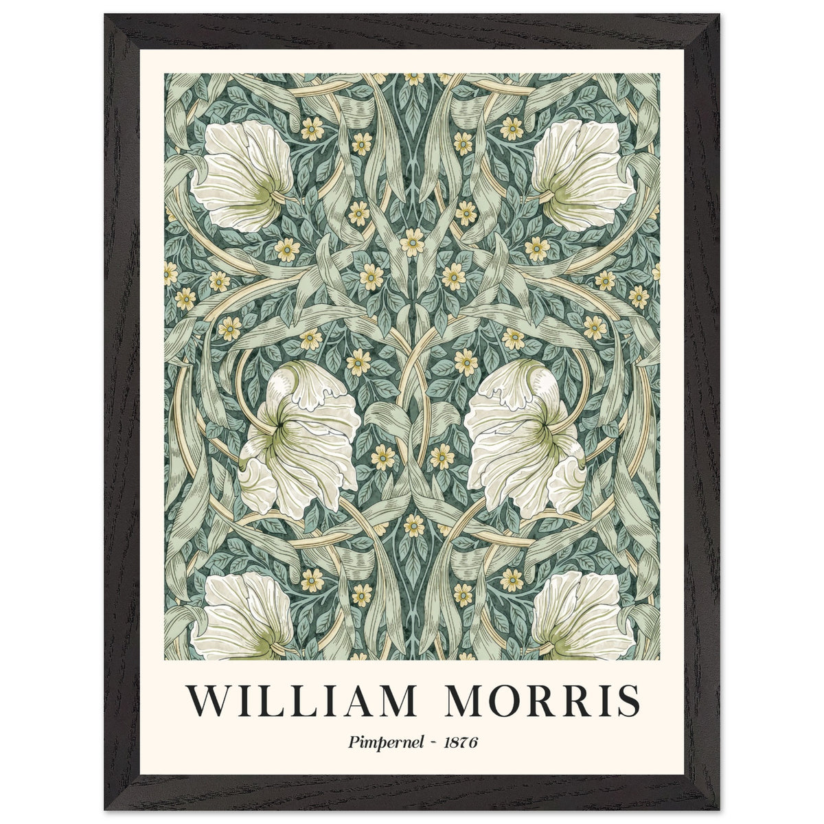 Artfulprints Poster met Lijst William Morris - Pimpernel 1876  - 30x40 cm - Groen