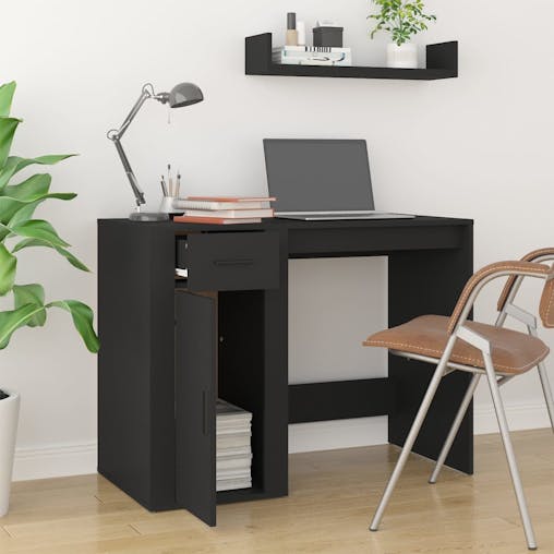 NNEVL Desk Black 100x49x75 cm Engineered Wood