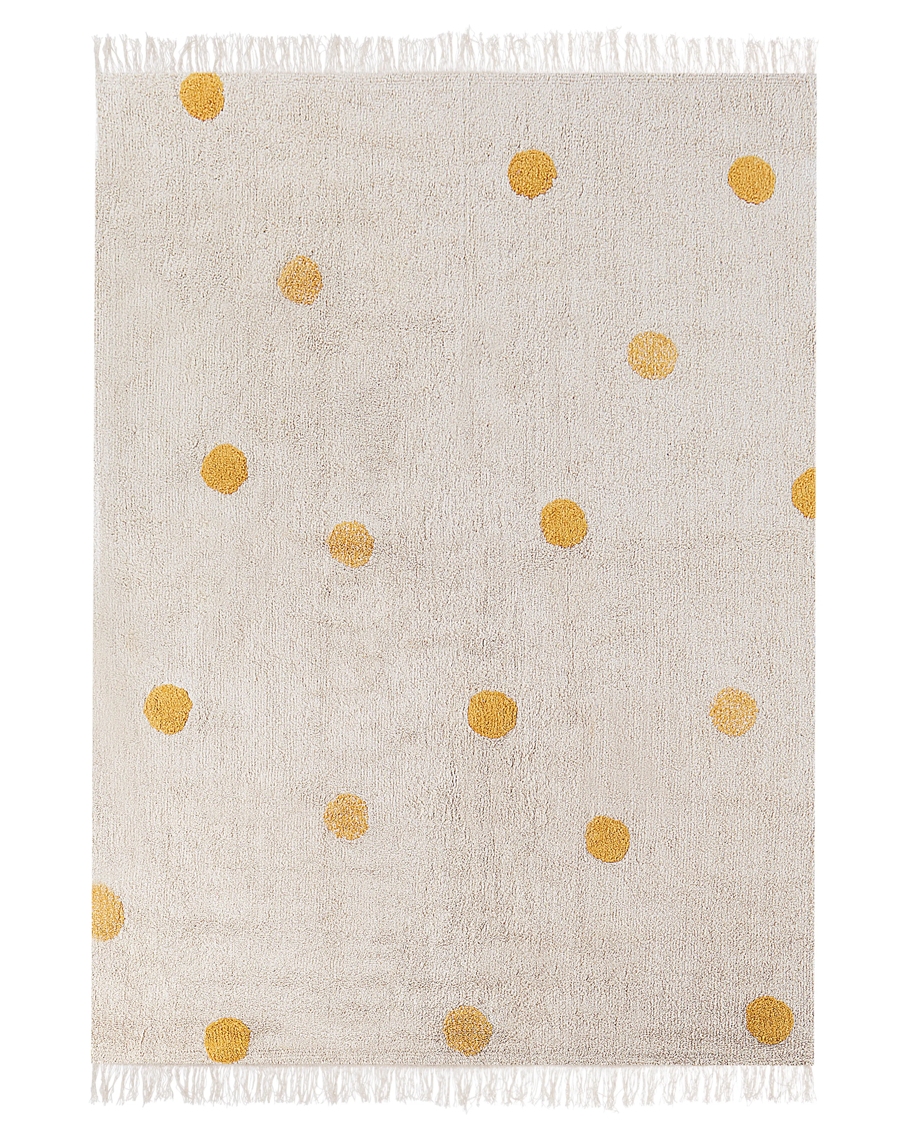 Kids Rug DARDERE Yellow 140 x 200 cm Cotton