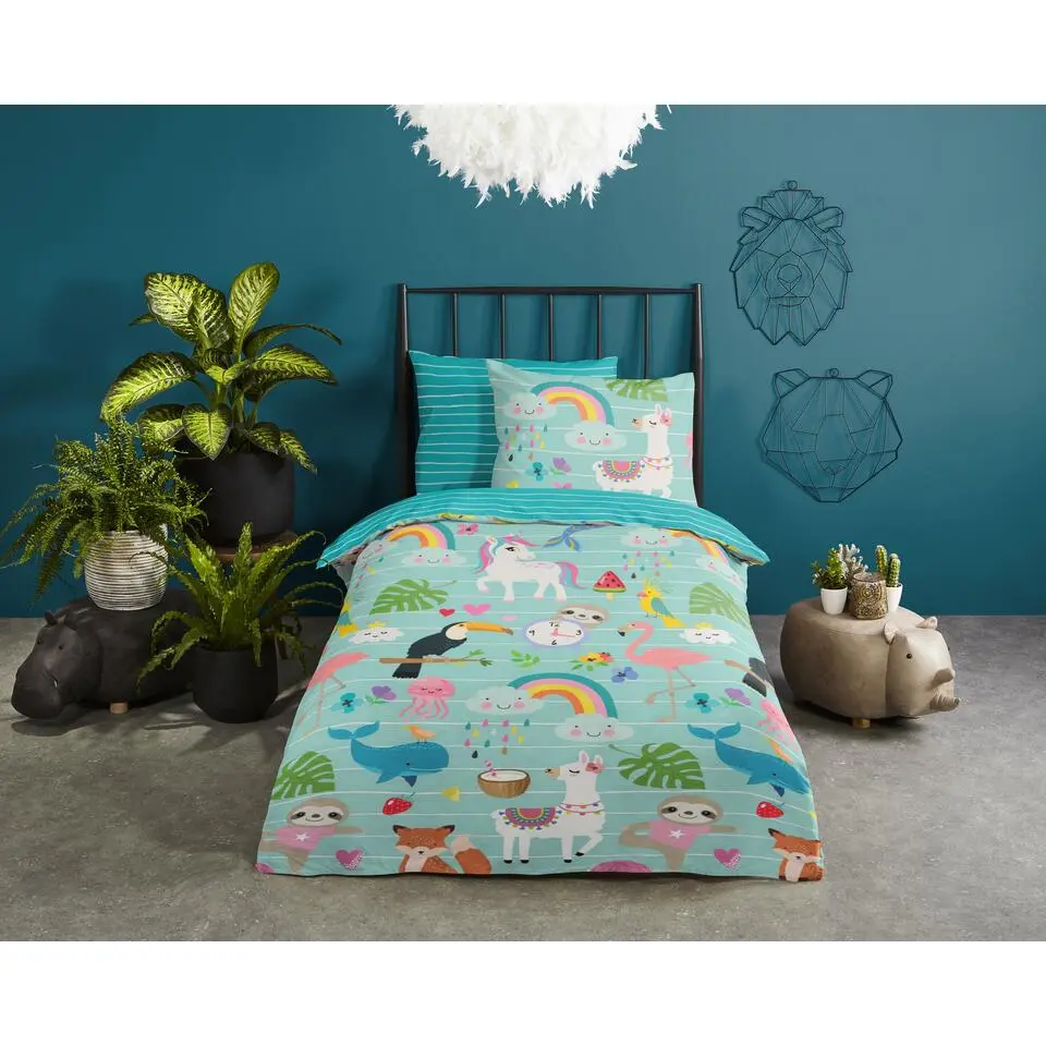 Good Morning Festen Kinderdekbedovertrek Aqua