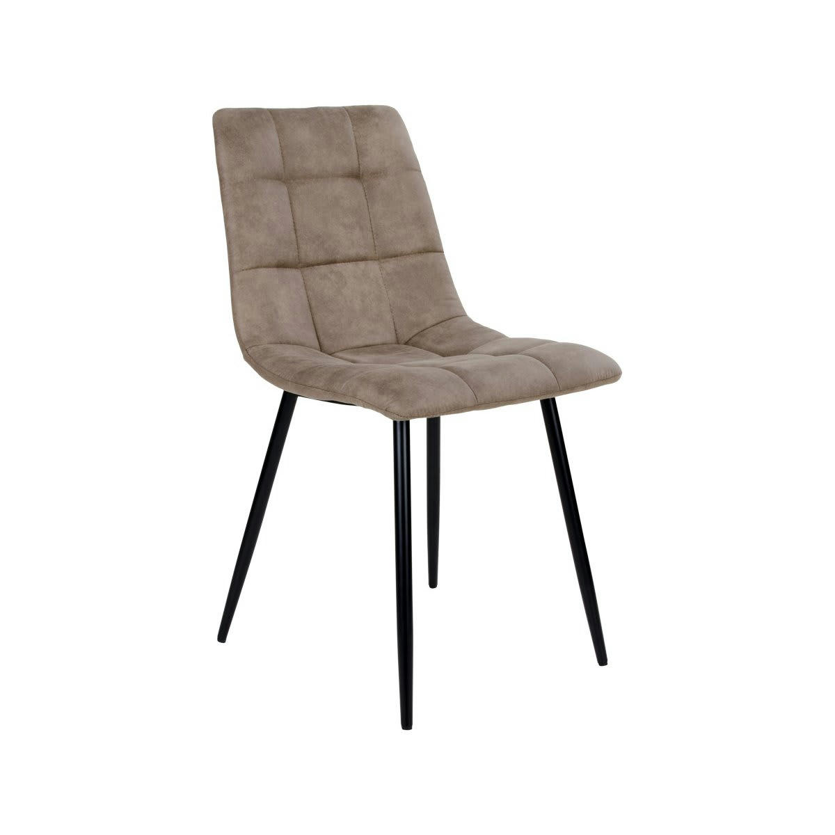 AGLO - Chaise design en tissu pieds métal taupe