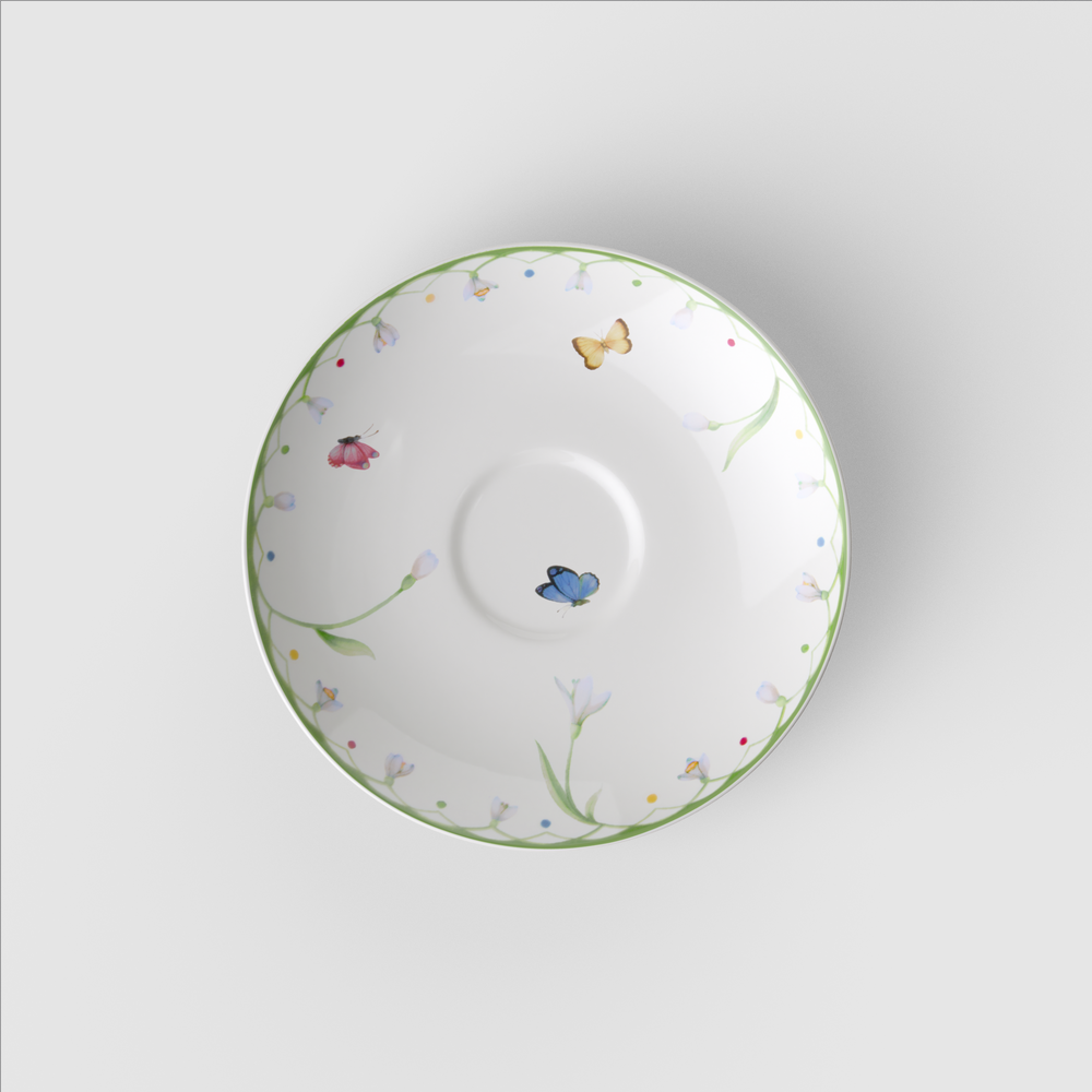Colourful Spring Coffee cup saucer - Green, 5.9'', Premium Porcelain