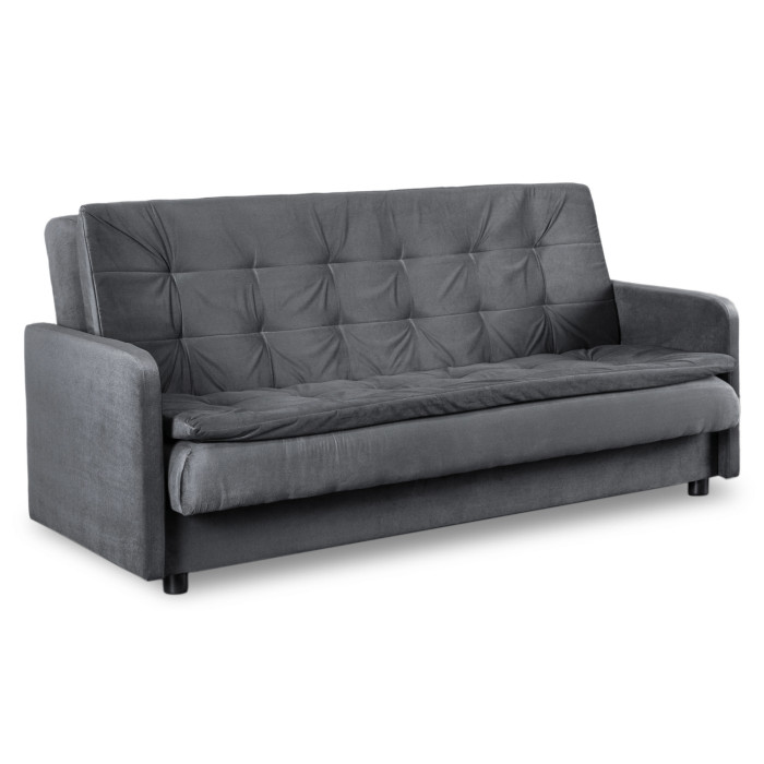 Wersalka Rozkładana Kanapa Z Funkcją Spania Sofa Dwuosobowa Szara STELLA