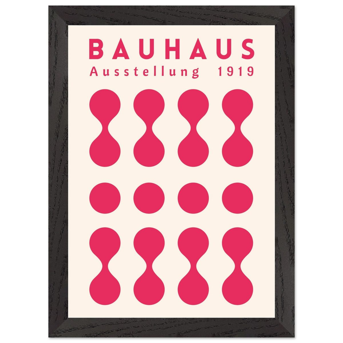 Artfulprints Poster met Lijst Bauhaus - Ausstellung fuchsia  - A4 21x29.7 cm - Roze