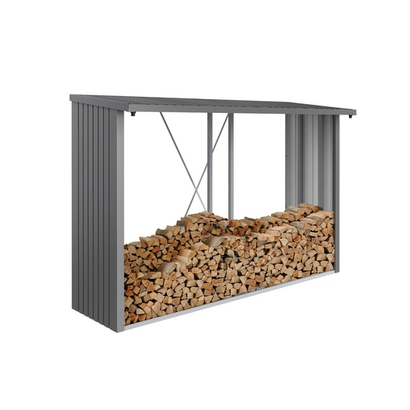 Kaminholzlager »Woodstock«, BxHxL: 300,7 x 199 x 102 cm, quarzgrau-metallic