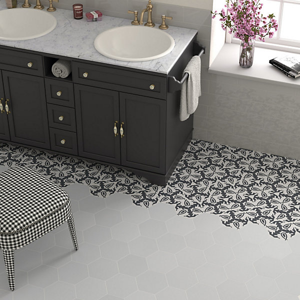 Carrelage sol / mur hexagonal à motif coloré 17,5x20 cm COIMBRA ETERNA 30660