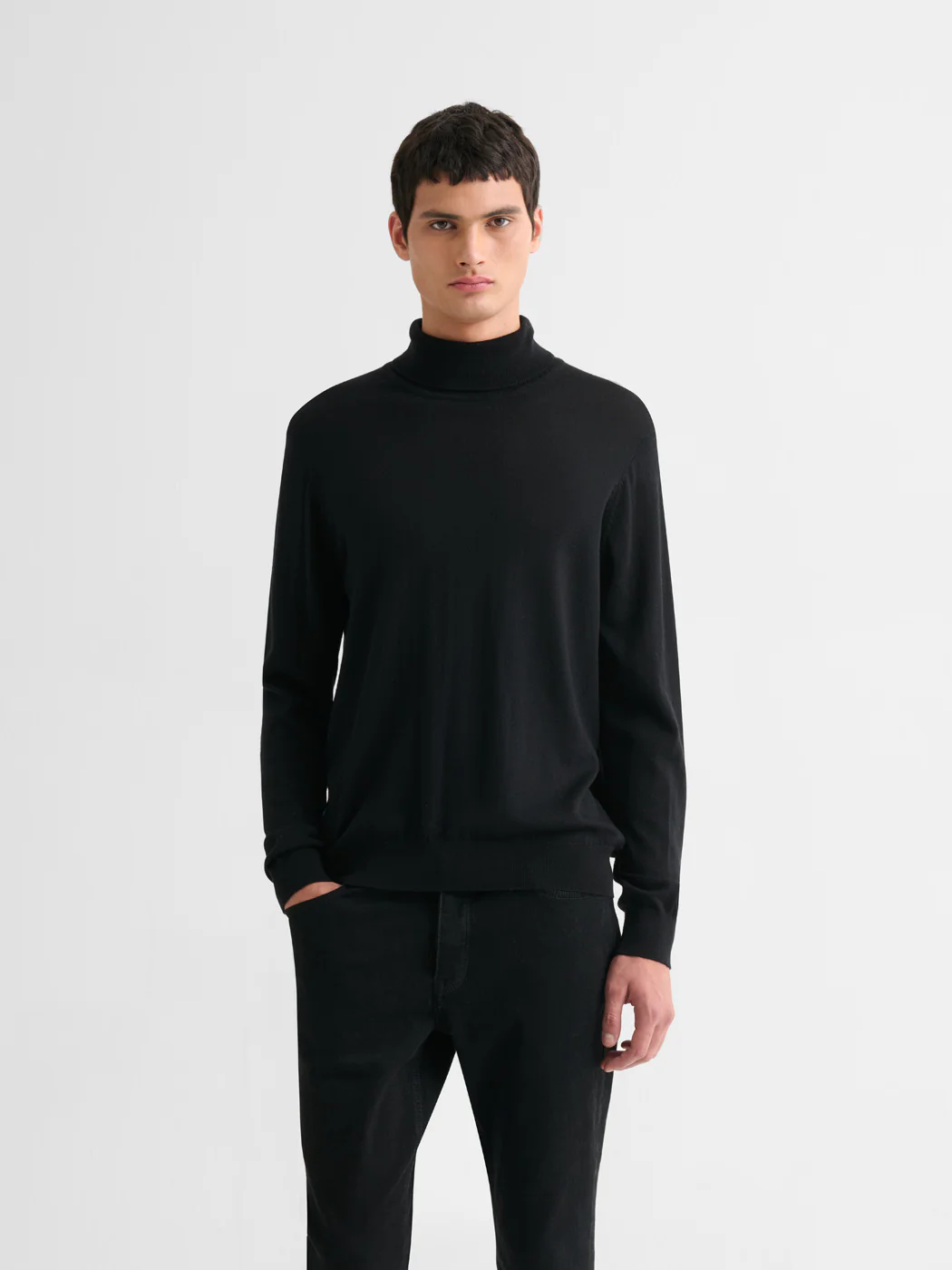 Pull col roulé en laine Mérinos