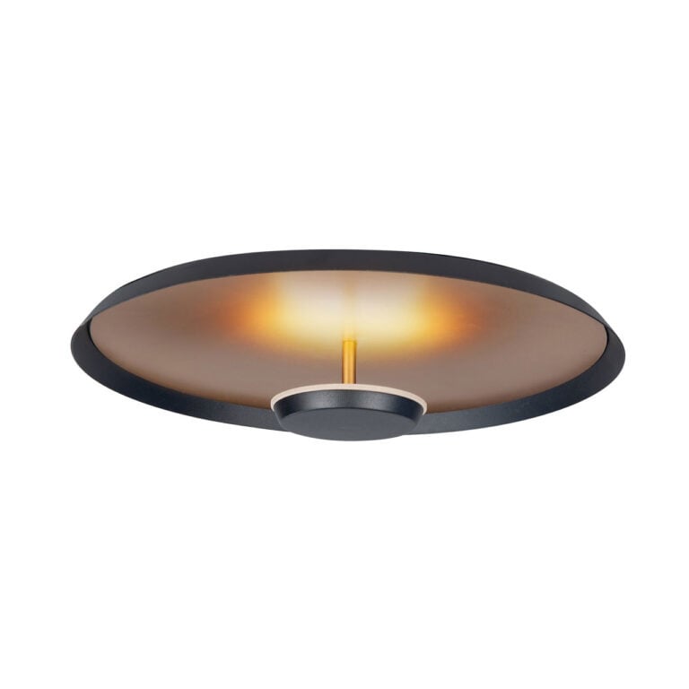 Highlight plafondlamp Oro - 1 lichts - 35.5 x 11  cm - zwart - mat goud