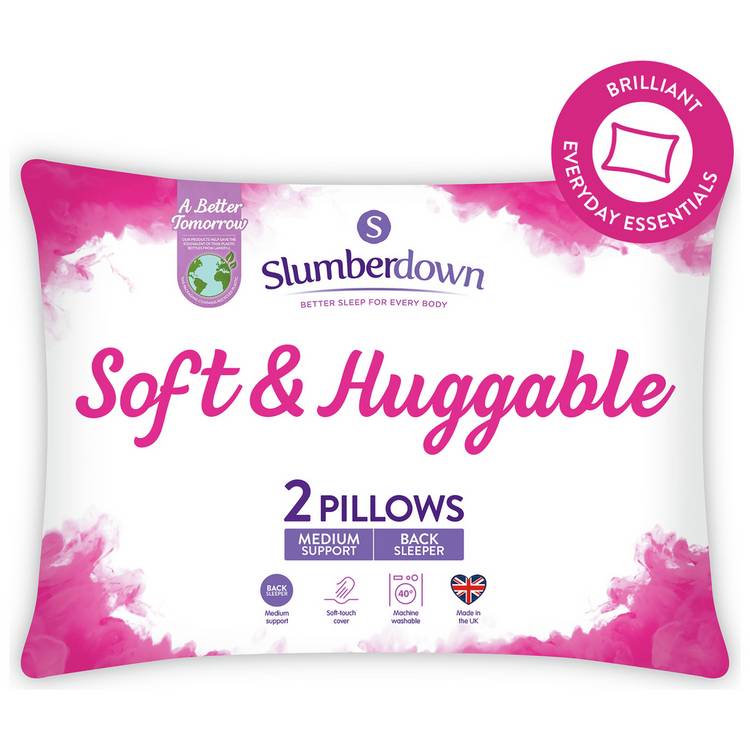 Slumberdown Soft and Huggable Medium/ Soft Pillow - 2 Pack