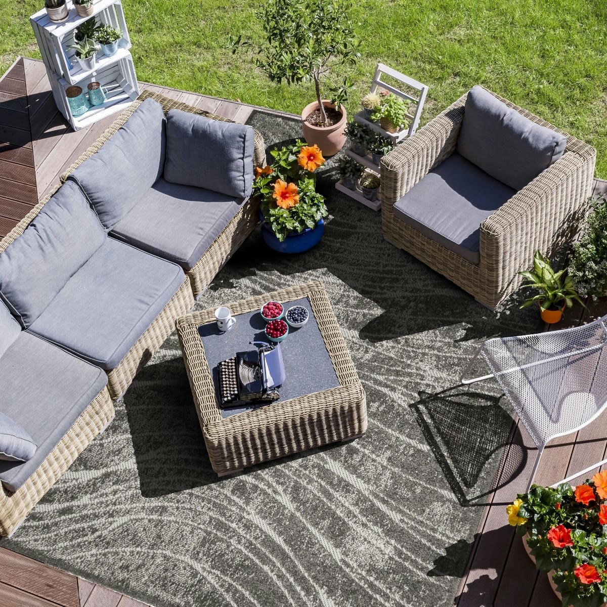 DEHORS-DEDANS - Tapis pour intérieur-extérieur gris 160x230