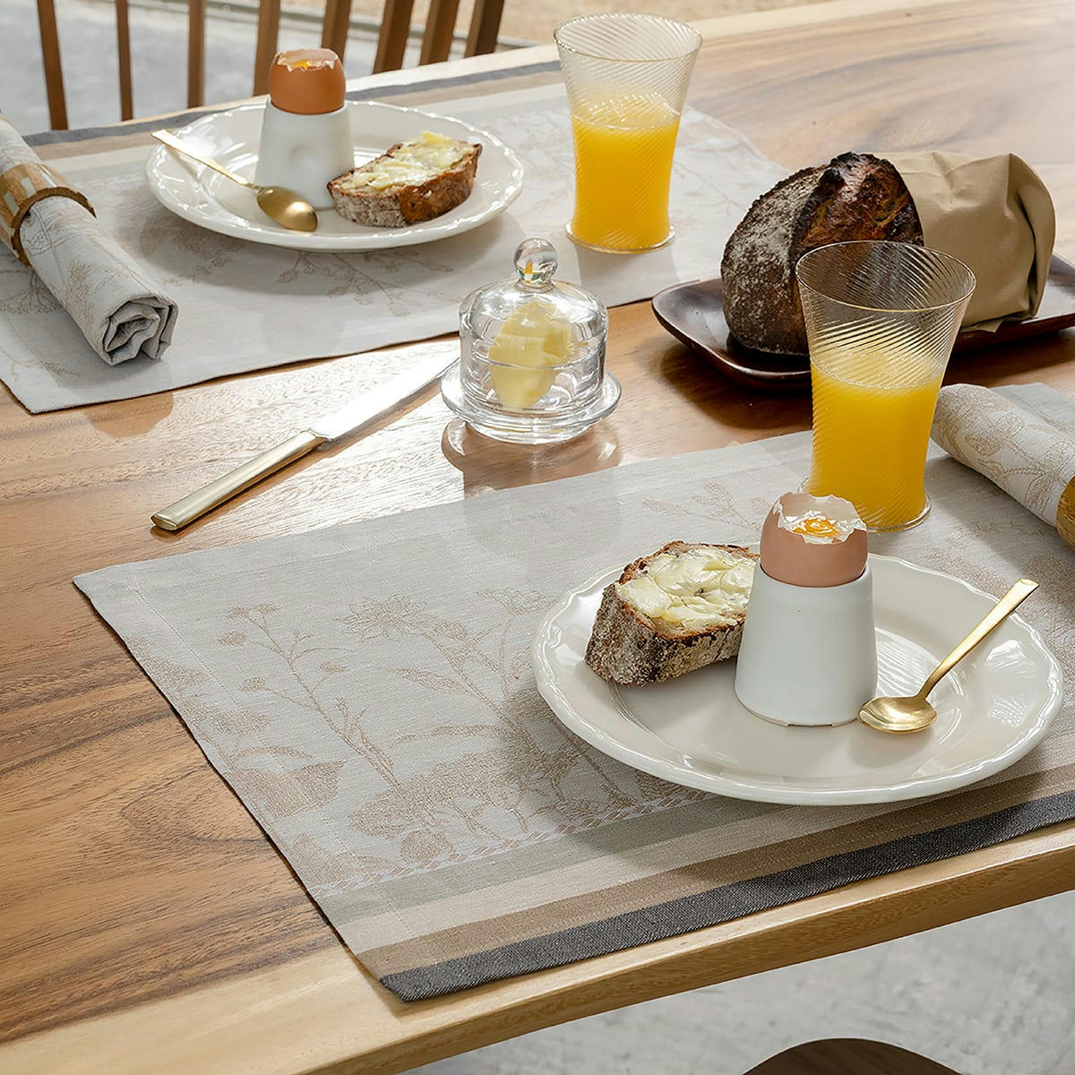 INSTANT BUCOLIQUE - Set de table en lin chaton 50 x 36