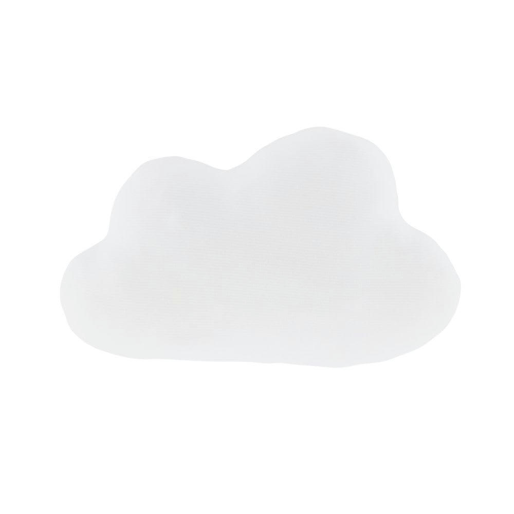 CLOUDY - Coussin nuage en coton biologique ottoman blanc motifs étoiles dorées 35x23