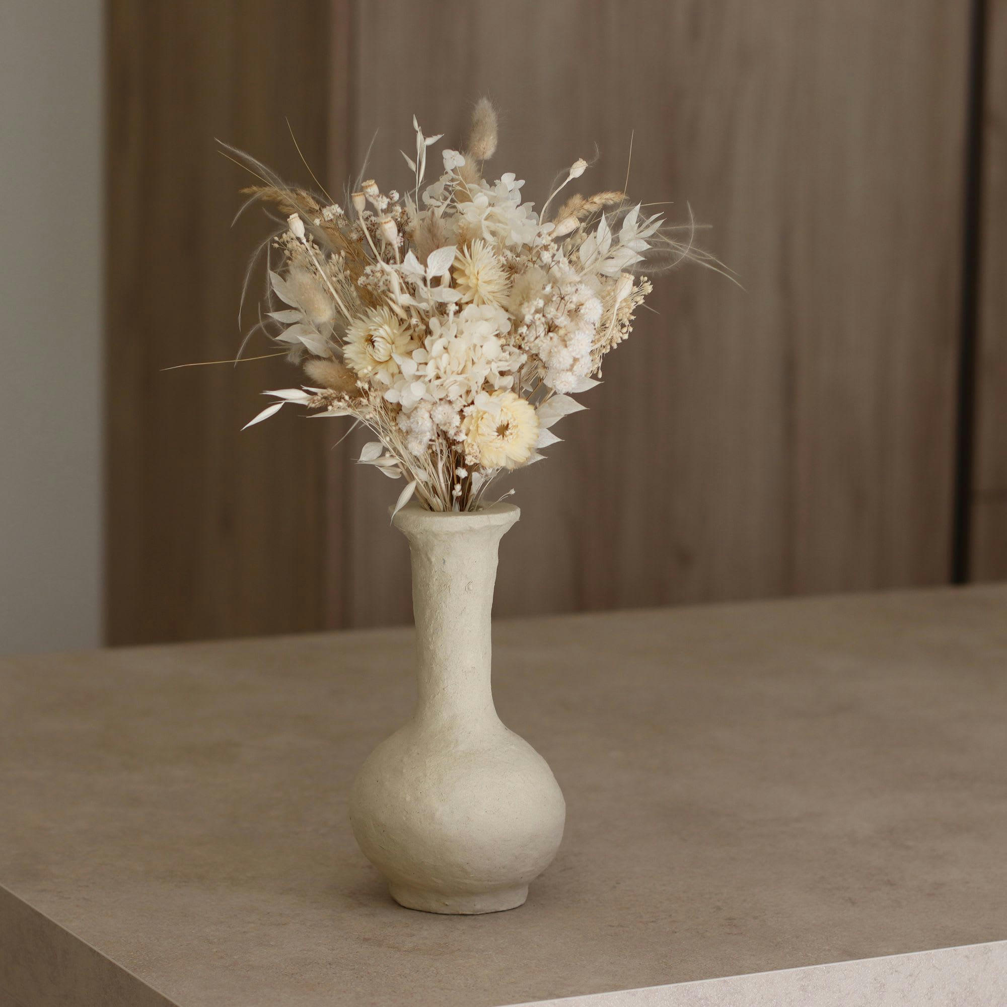 BAYOUDA - Vase en papier maché écru