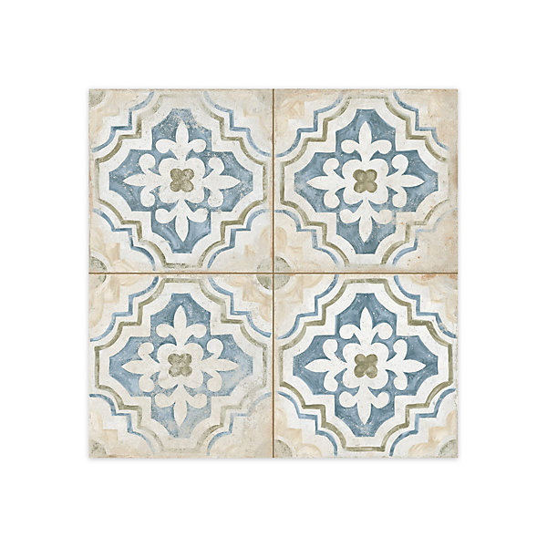 Carrelage Vintage effet Carreau ciment Multicolore Hippo 45x45x0,95 cm Velora - Sol et mur intérieur (vendu par carton de 1 m²) -