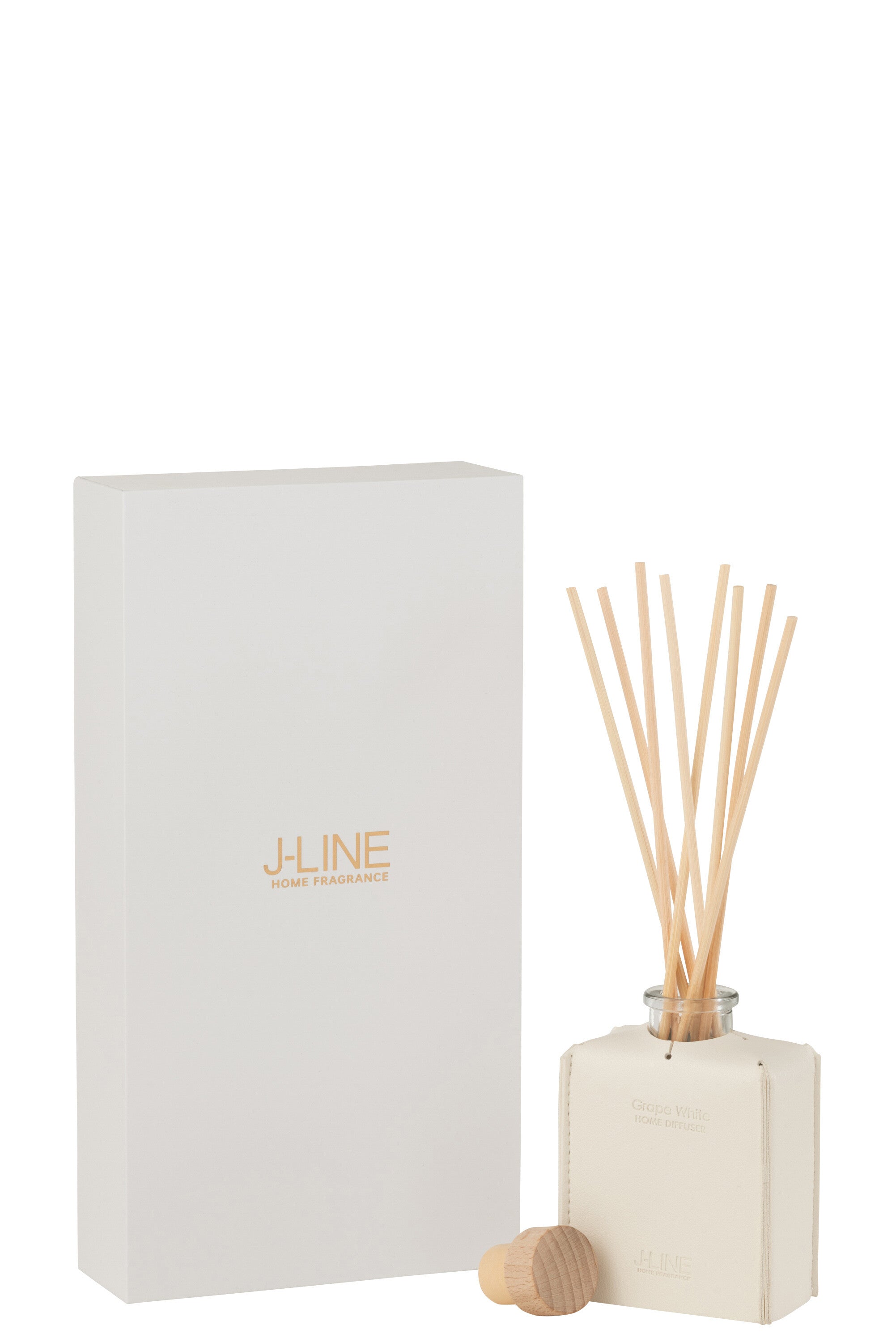 J-Line geurstokjes - Grape White - leder - zwart - 100ml