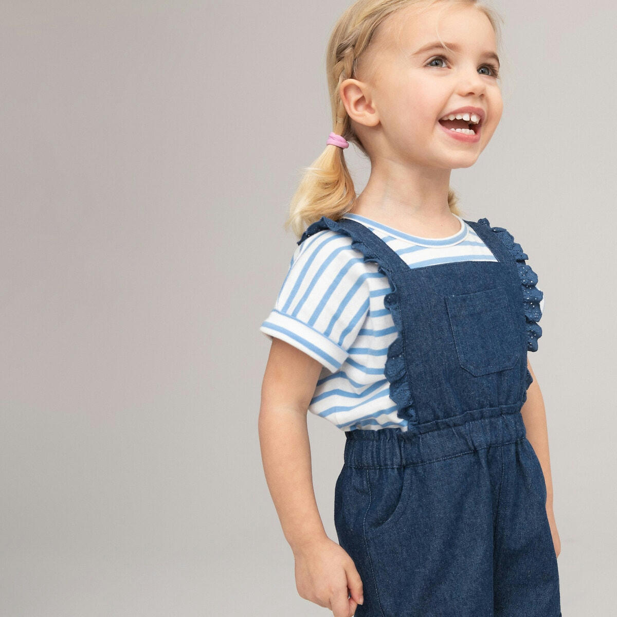 Salopette courte en denim light