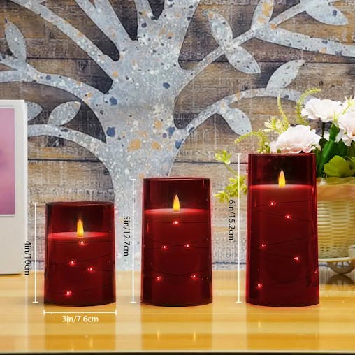 NNETM Trios of Tranquility: Christmas Edition - Flickering Flameless Candle Set