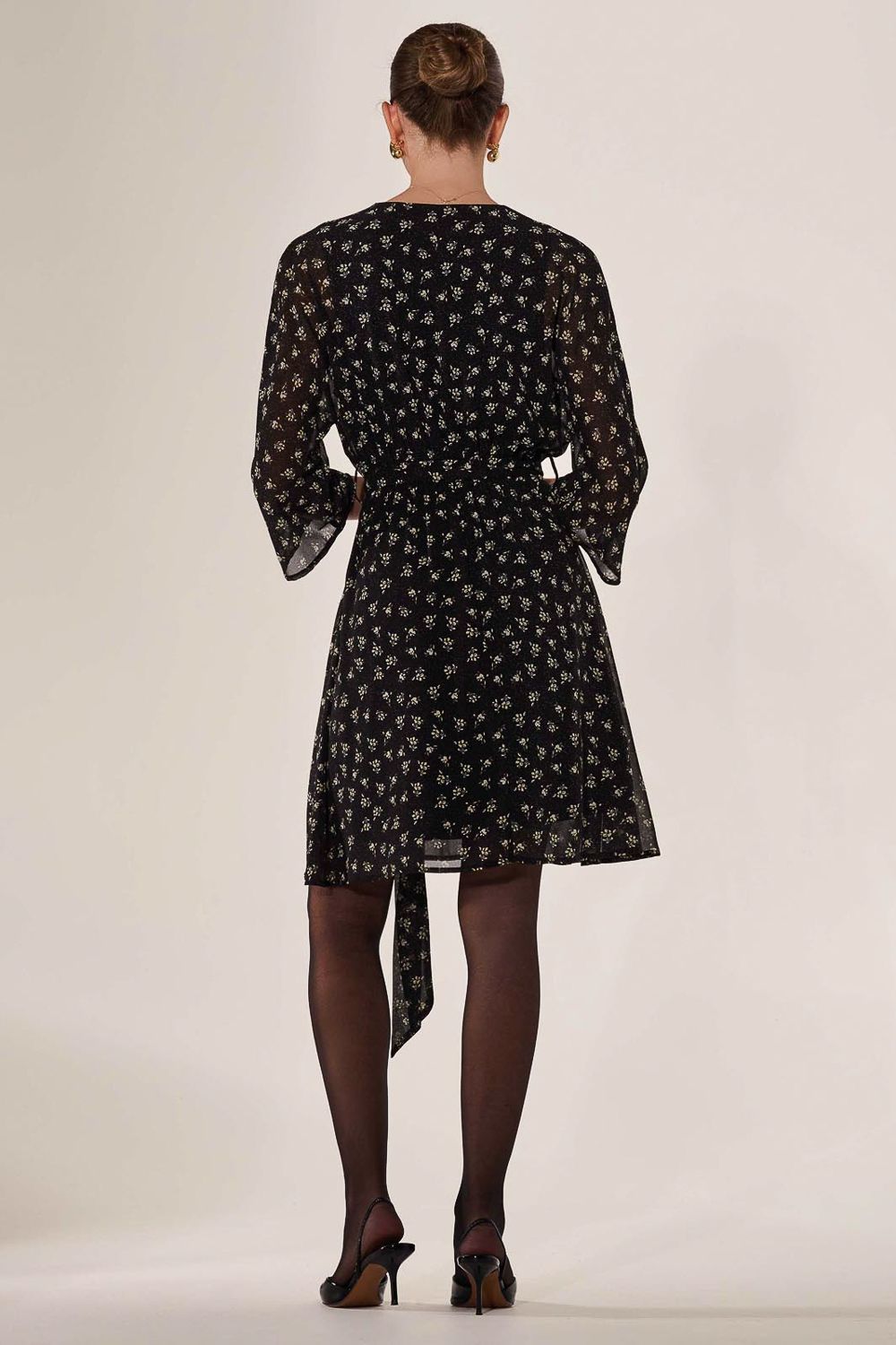 Jolie Moi Chiffon 3/4 Sleeve Mini Dress