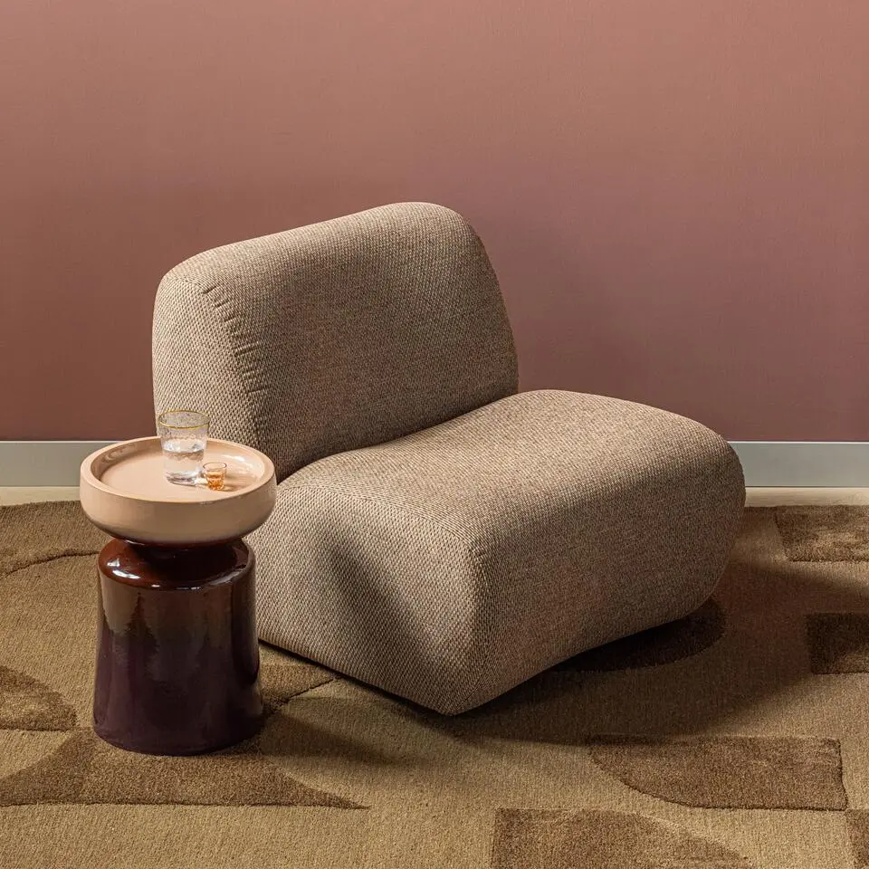 WOOOD Tumo Decoratieve Bijzettafel - Keramiek - Paars/Bruin - 44x35x35