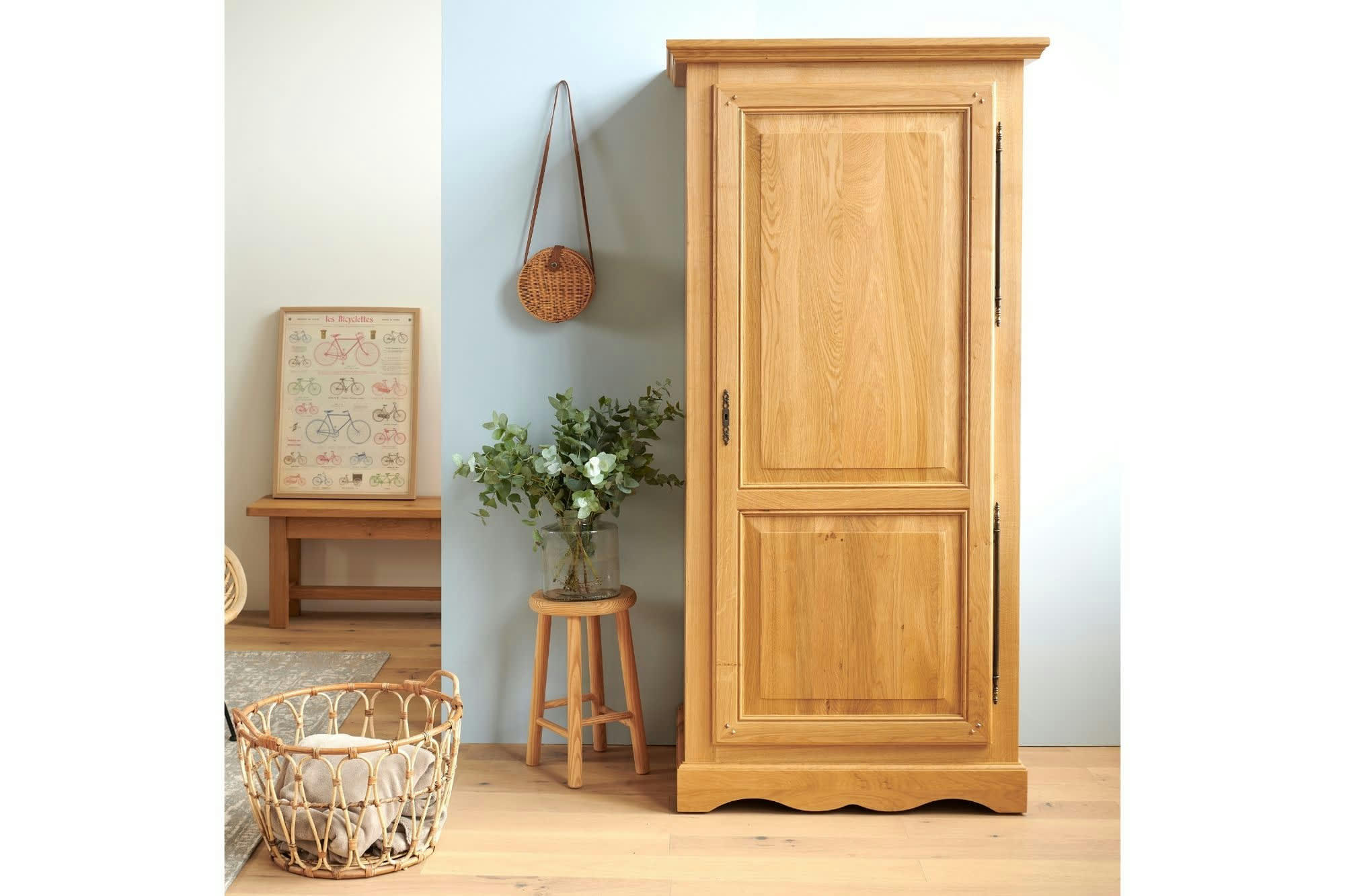 LA BRESSE - Banc de ferme 4 places en bois de chêne massif L195