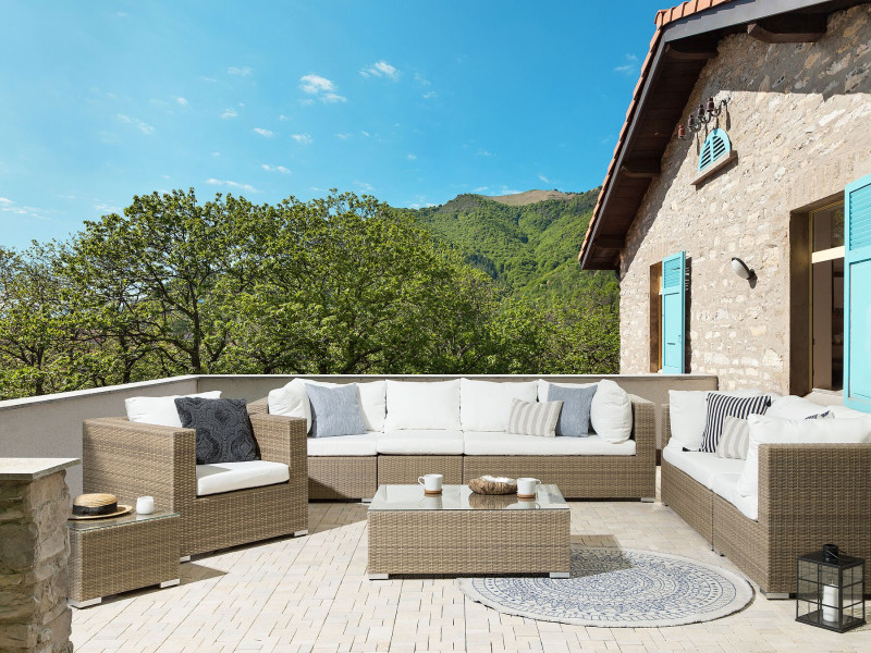 Zestaw ogrodowy rattanowy dla 8 osób