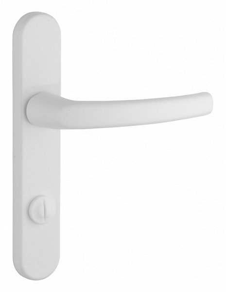 Ensemble de poignées pour salle de bain/toilette Sultane à condamnation, carré 7mm, entr'axes 165mm, blanc - THIRARD