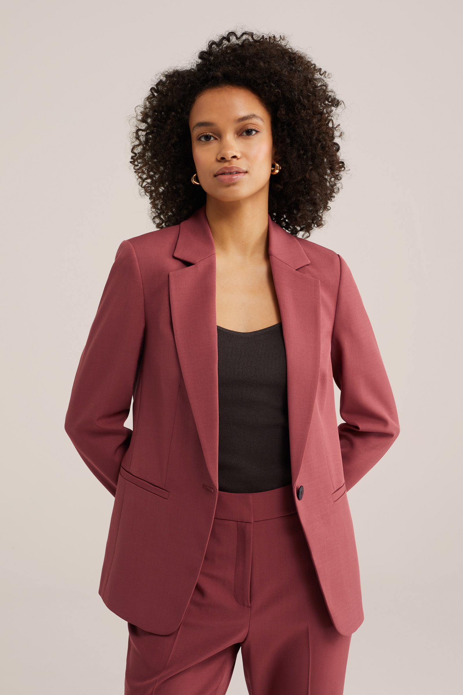 Dames Slim fit blazer en flared pantalon