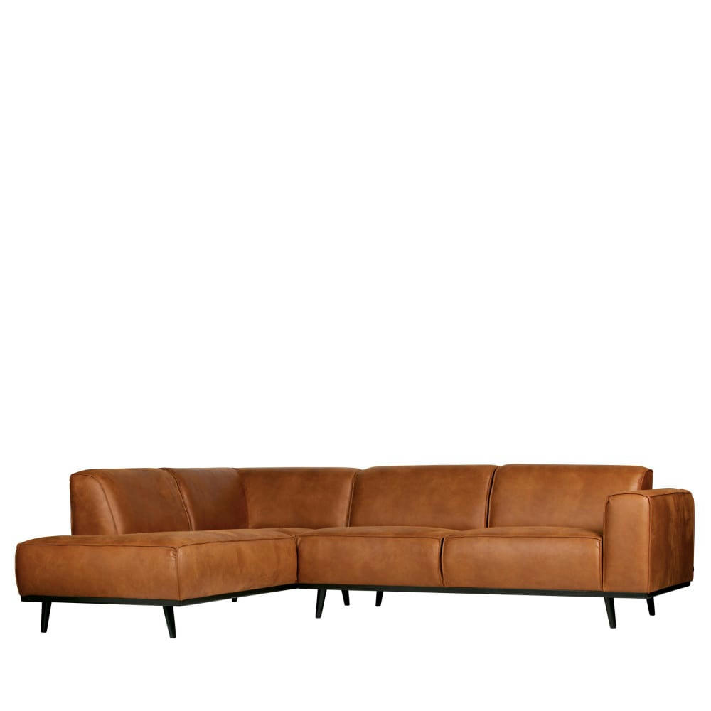 STATEMENT - Canapé d'angle gauche cognac 3 places