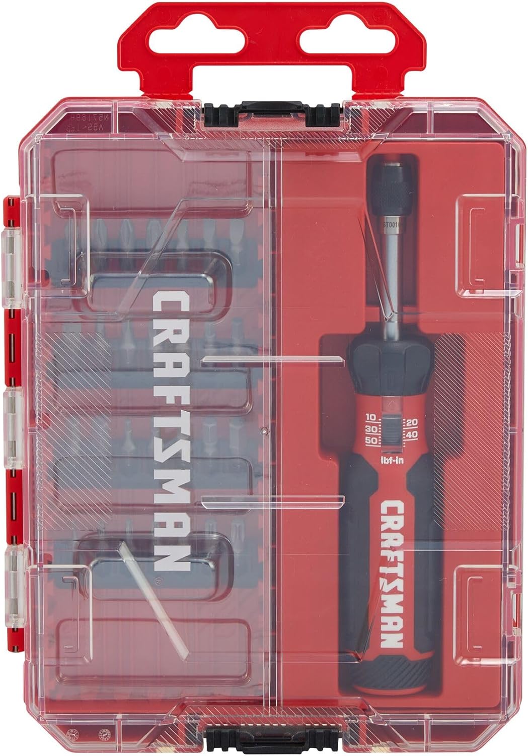 CRAFTSMAN Torque Screwdriver Set with Storage, 1 Phillips, Slotted, Hex, Torx and Square Screwdriving Bits, 29 Piece (CMHT68130)