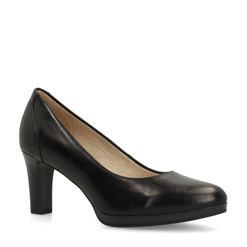 No Stress Zwarte leren pumps