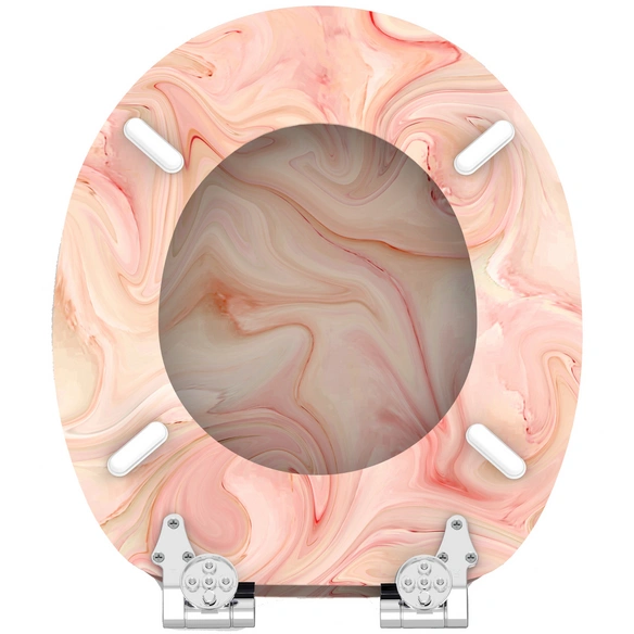 WC-Sitz »Marmor Rosa«, mit Absenkautomatik Marmor Rosa, Grau, Oval