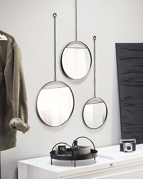 Miroir ODOS 33/29/24 cm 80/75/69 cm Métal Noir