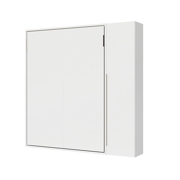 Lit double escamotable vertical Versia 160 avec armoire 1 porte droite Blanc