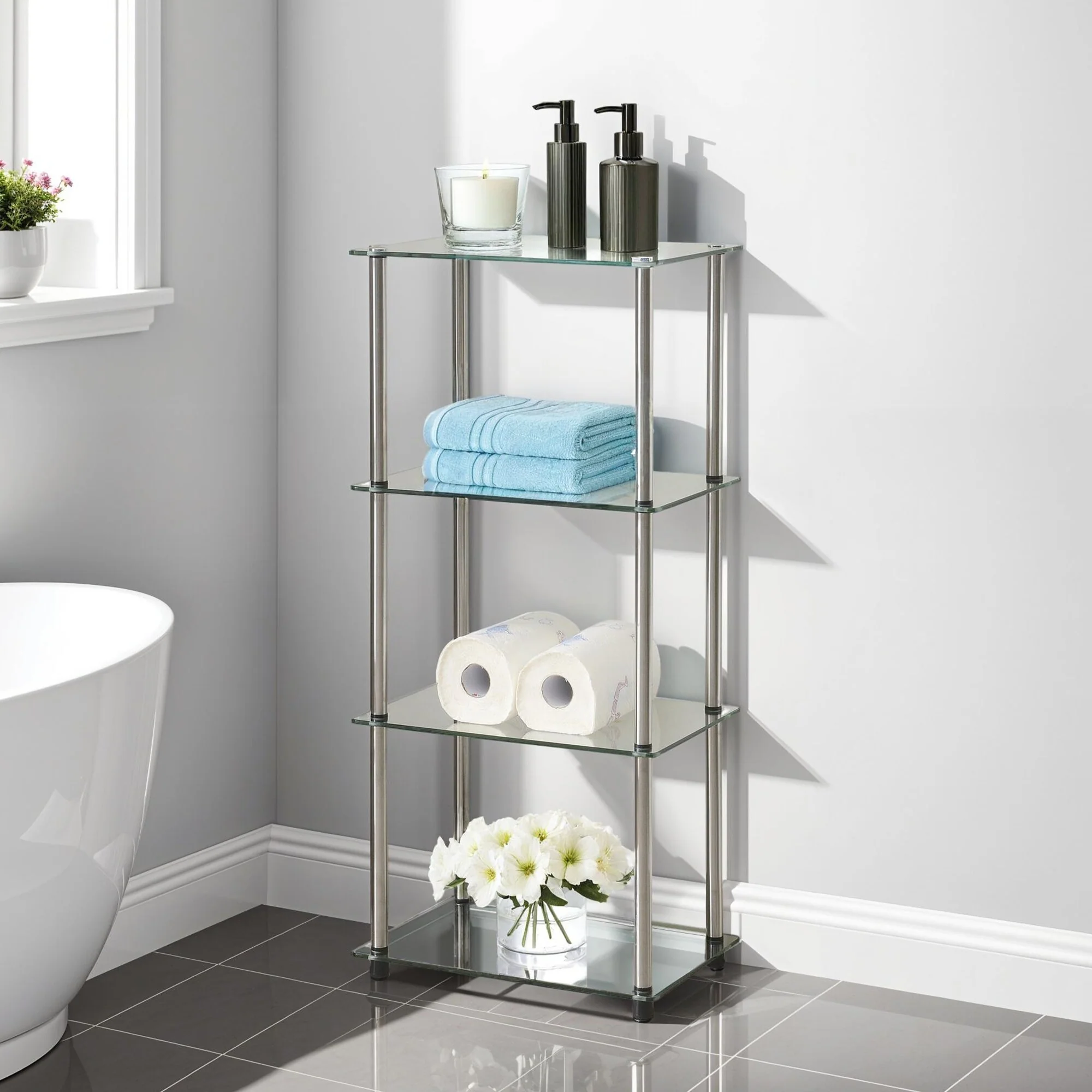 Convenience Concepts Designs2Go Classic Glass 4 Tier Tower