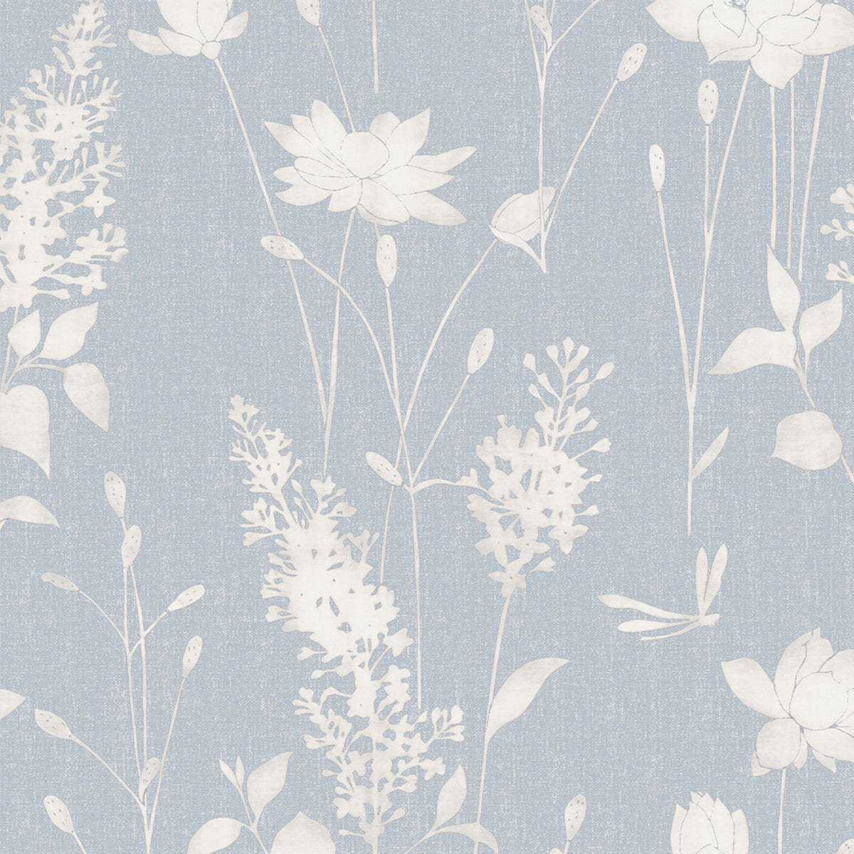 Laura Ashley Vliesbehang - Dragonfly Garden Chalk Blue - 10mx52cm