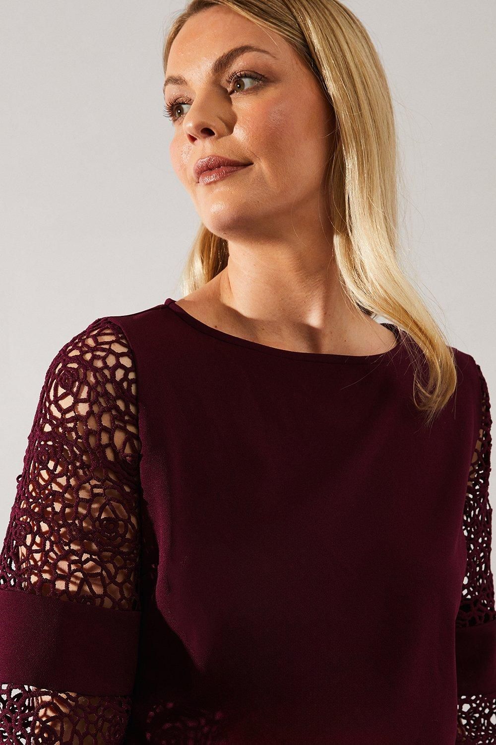 Wallis Lace Sleeve Blouse