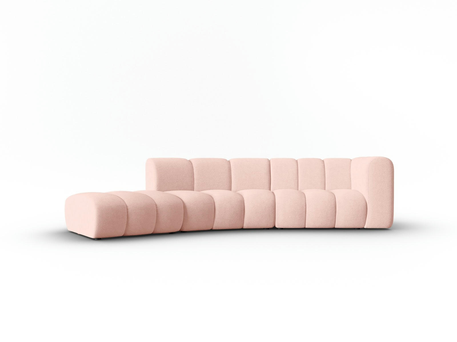 LUPINE - Canapé gauche 5 places en tissu chenille rose