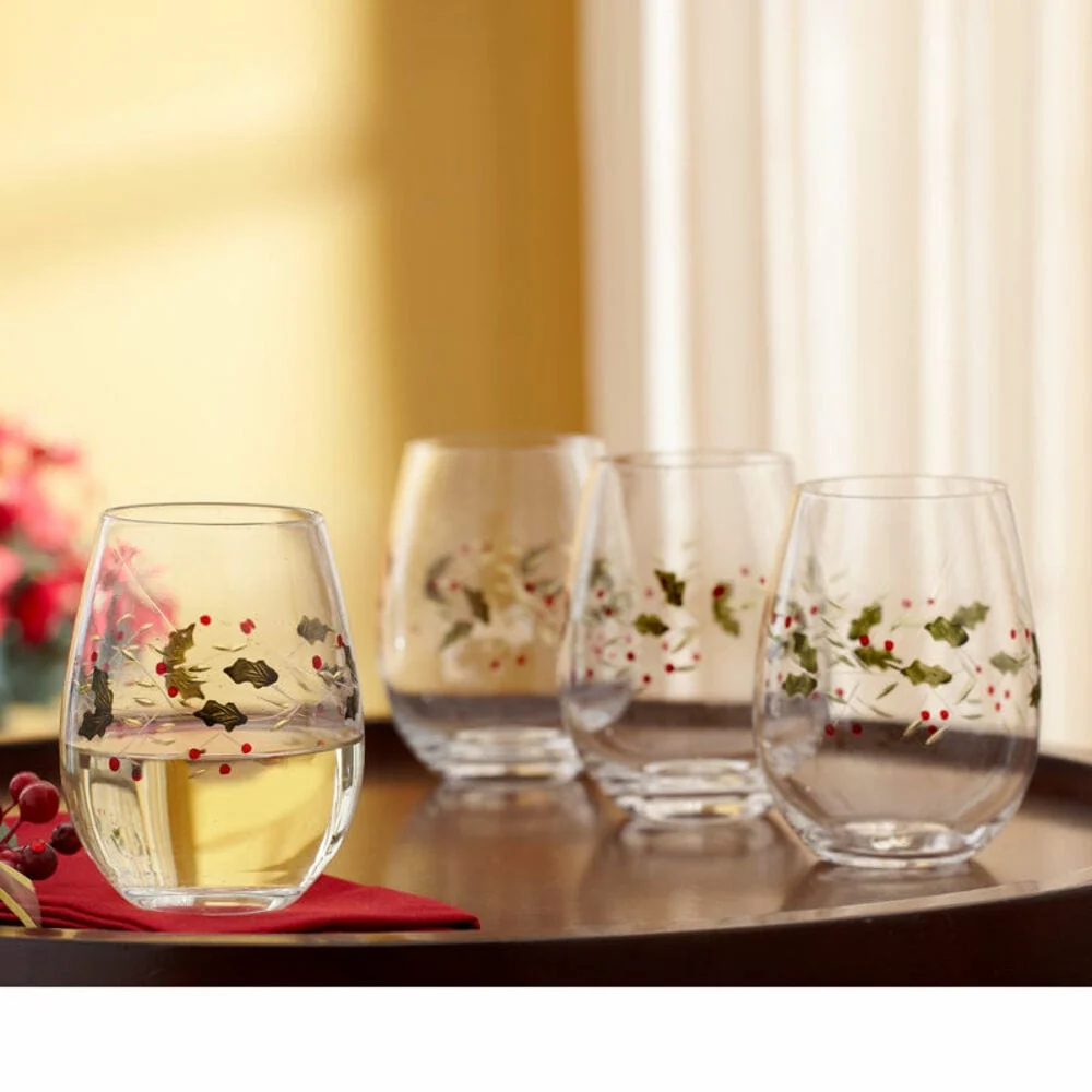 Winterberry® Set of 4 Stemless Wine Glasses